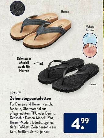 Aldi Süd Crane Zehenstegpantoletten Angebot