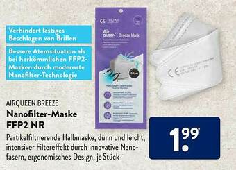Aldi Süd Airqueen Breeze Nanofilter-maske Ffp2 NR Angebot