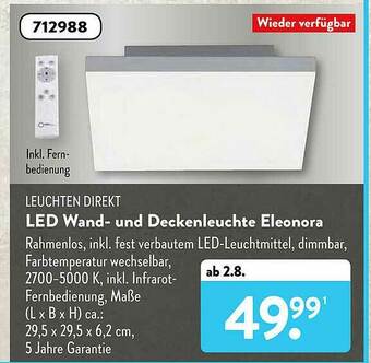 Aldi Süd Leuchten Direkt Led Wand- Und Deckenleuchte Eleonora Angebot