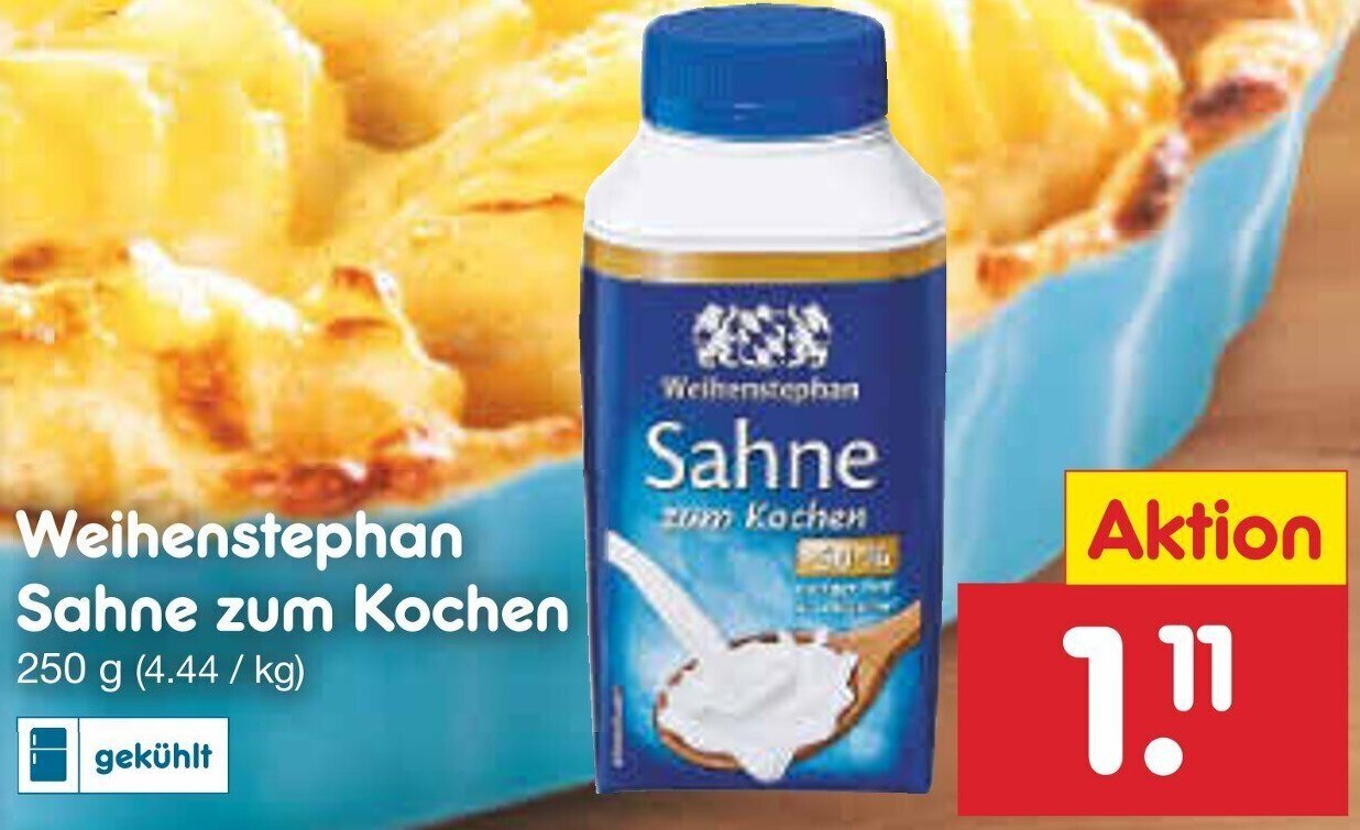 Weihenstephan Sahne zum Kochen 250 g Angebot bei Netto MarkenDiscount