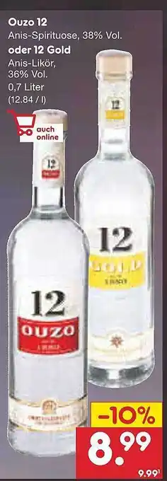 Netto Marken-Discount Ouzo 12 oder 12 gold Angebot