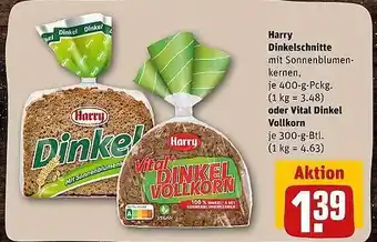 REWE Harry dinkelschnitte oder vital dinkel vollkorn Angebot