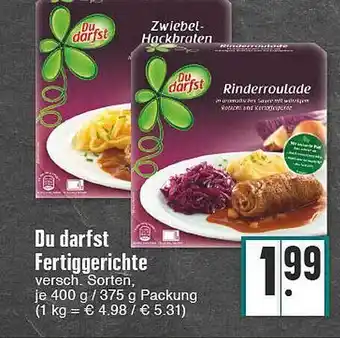 Edeka Du darfst fertiggerichte Angebot