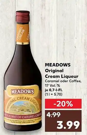 Kaufland Meadows original cream liqueur Angebot