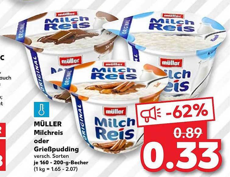 Müller milchreis oder grießpudding Angebot bei Kaufland