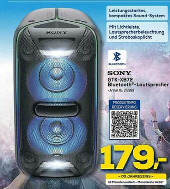 Euronics Berlet Sony Gtk-xb72 Bluetooth Lautsprecher Angebot