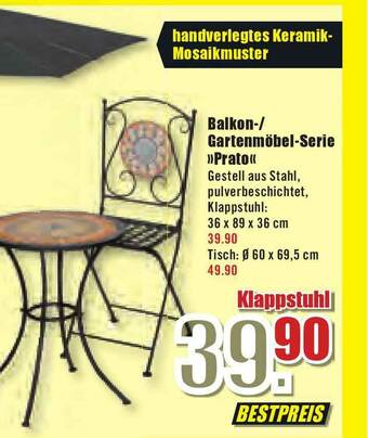 B1 Discount Baumarkt Balkon- Gartenmöbel-serie „prato” Angebot