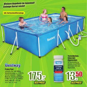 B1 Discount Baumarkt Bestway Frame Pool Oder Teststäbchen Chlor, Ph Oder Algenschutz Angebot