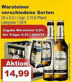 Bilgro Warsteiner Verschiedene Sorten Angebot