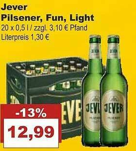 Bilgro Jever Pilsener, Fun, Light Angebot