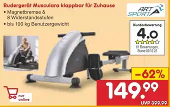 Netto Marken-Discount Art Sport Rudergerät Musculara klappbar für Zuhause Angebot