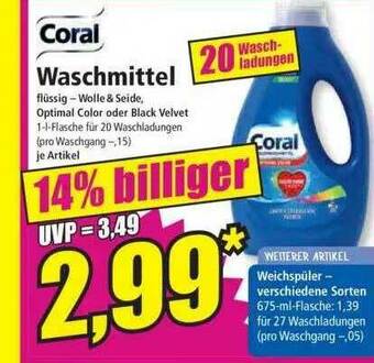 Norma Coral Waschmittel Angebot