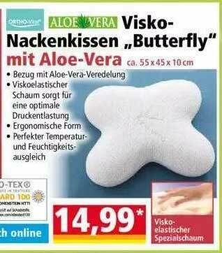 Norma Orthovital Visko-nackenkissen „butterfly” Mit Aloe Vera Angebot