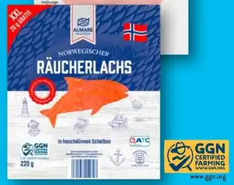 Aldi Nord Almare Räucherlachs XXL 220 g Packung Angebot