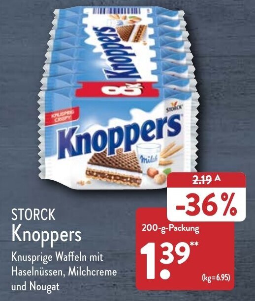 Storck Knoppers 200 g Packung Angebot bei Aldi Nord