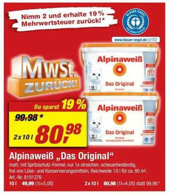 toom Baumarkt Alpinaweiß Das Original Angebot