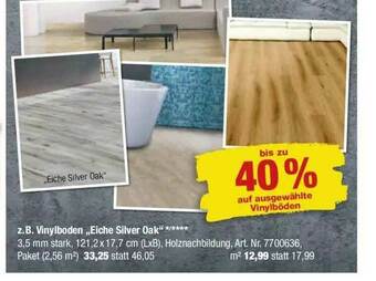 toom Baumarkt Vinylboden Eiche Silver Oak Angebot