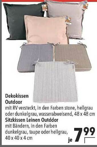 CITTI Markt Dekokissen Outdoor Oder Sitzkissen Leinen Outdoor Angebot