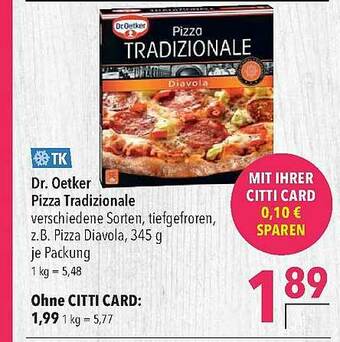 CITTI Markt Dr Oetker Pizza Tradizionale Angebot