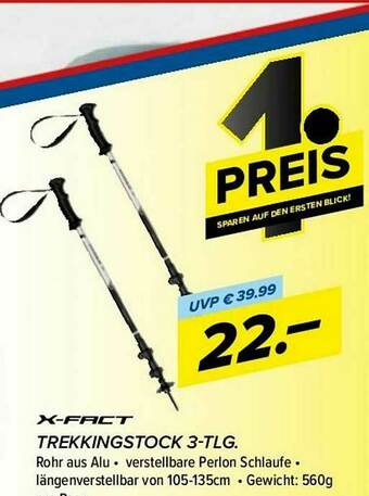 Hervis X-fact Trekkingstock 3-tlg Angebot