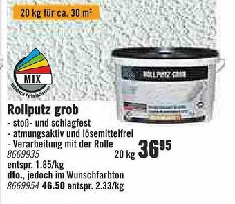 Hornbach Rollputz Grob Angebot