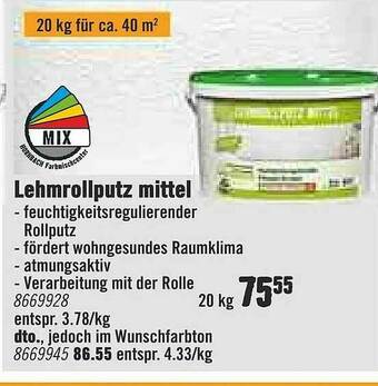 Hornbach Lehmrollputz Mittel Angebot