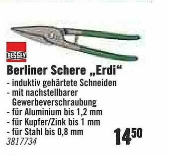 Hornbach Bessey Berliner Schere „erdi” Angebot