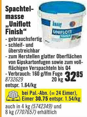 Hornbach Spachtelmasse „uniflott Finish” Angebot