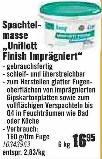 Hornbach Spachtelmasse „uniflott Finish Imprägniert” Angebot