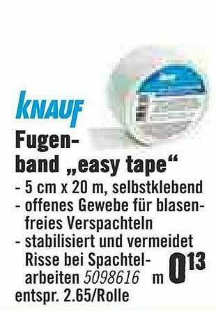 Hornbach Knauf Fugenband „easy Tape” Angebot