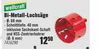 Hornbach Wolfcraft Bi-metall-lochsäge Angebot