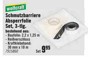 Hornbach Wolfcraft Schmutzbarriere Absperrfolie Set, 3-tlg Angebot