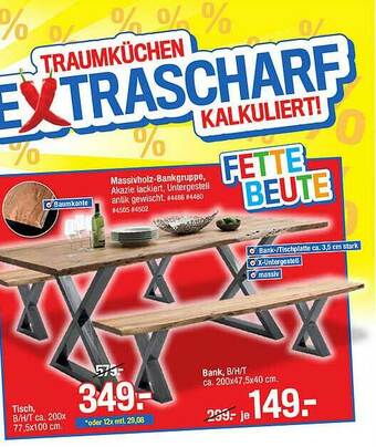 Möbelpiraten Tisch, Bank Angebot