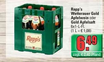 Profi Getränke Rapp's Wetterauer Gold Apfelwein Oder Gold Apfelsaft Angebot