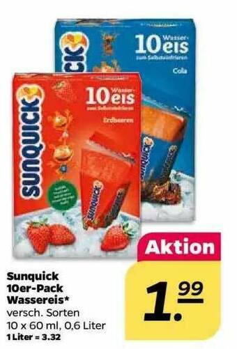 NETTO Sunquick 10er-pack Wassereis Angebot