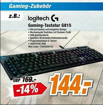 Expert Logitech Gaming-tastatur G815 Angebot