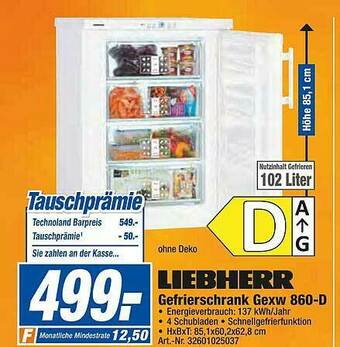 expert Techno Land Liebherr Gefrierschrank Gexw 860-d Angebot