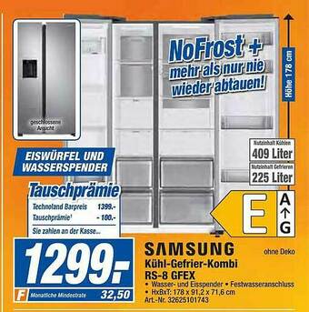 expert Techno Land Samsung Kühl- Gefrierkombination Rs-8 Gfex Angebot