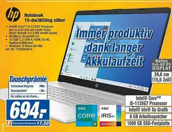 expert Techno Land Hp Notebook 15-dw3650ng Silber Angebot