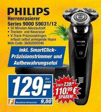 HEM Expert Philips Herrenrasierer Series 9000 S9031.12 Angebot