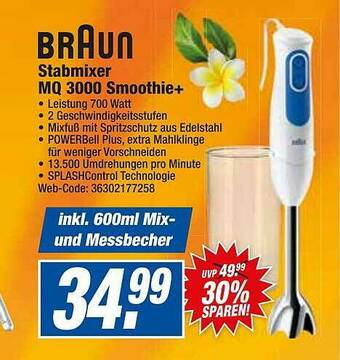 HEM Expert Braun Stabmixer Mq3000 Smoothie+ Angebot