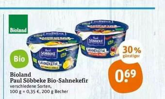 tegut Bioland Paul Söbbeke Bio-sahnekefir Angebot