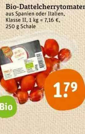 tegut Bio-dattelcherrytomaten Angebot