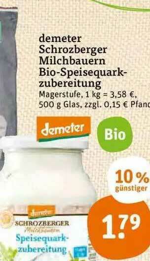 tegut Demeter Schrozberger Milchbauern Bio-speisequarkzubereitung Angebot