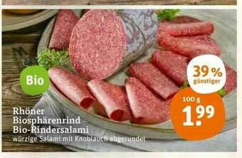 tegut Rhöner Biosphärenrind Bio-rindersalami Angebot