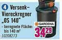 Hornbach Versenk-viereckregner „os 140” Angebot