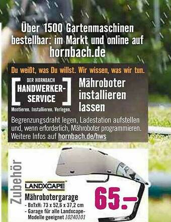 Hornbach Landxcape Mährobotergarage Angebot