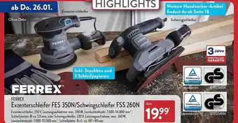 Aldi Nord Ferrex exzenterschleifer fes 350n schwingschleifer fss 260n Angebot