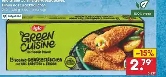 Netto Marken-Discount Iglo green cuisine gemüsestäbchen dinos oder hockbällchen Angebot