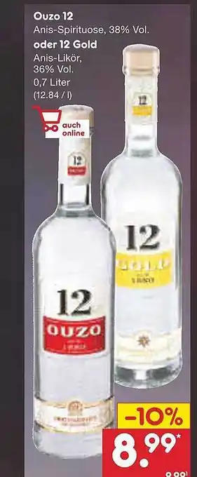 Netto Marken-Discount Ouzo 12 oder 12 gold Angebot